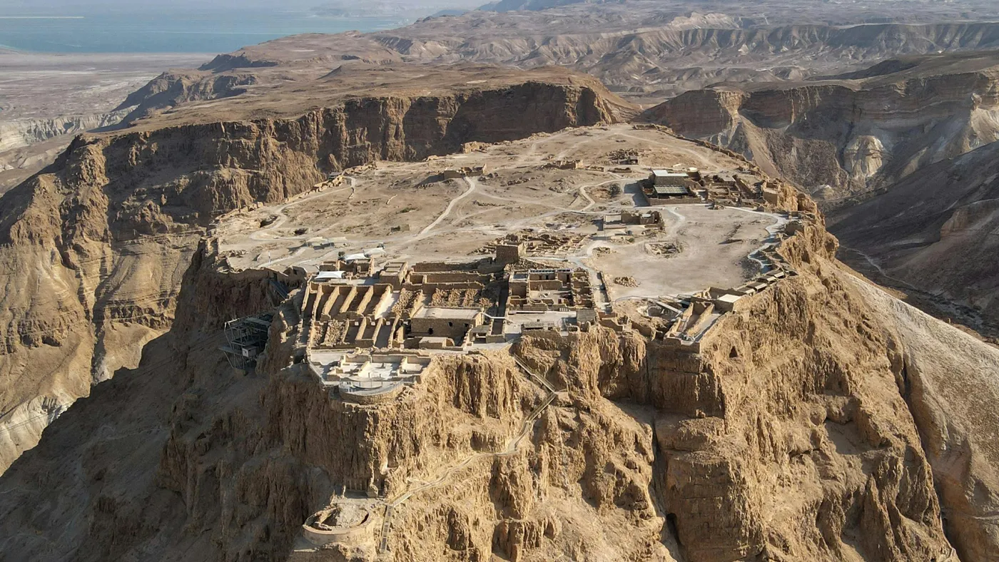 An aerial view of Masada An aerial view of Masada